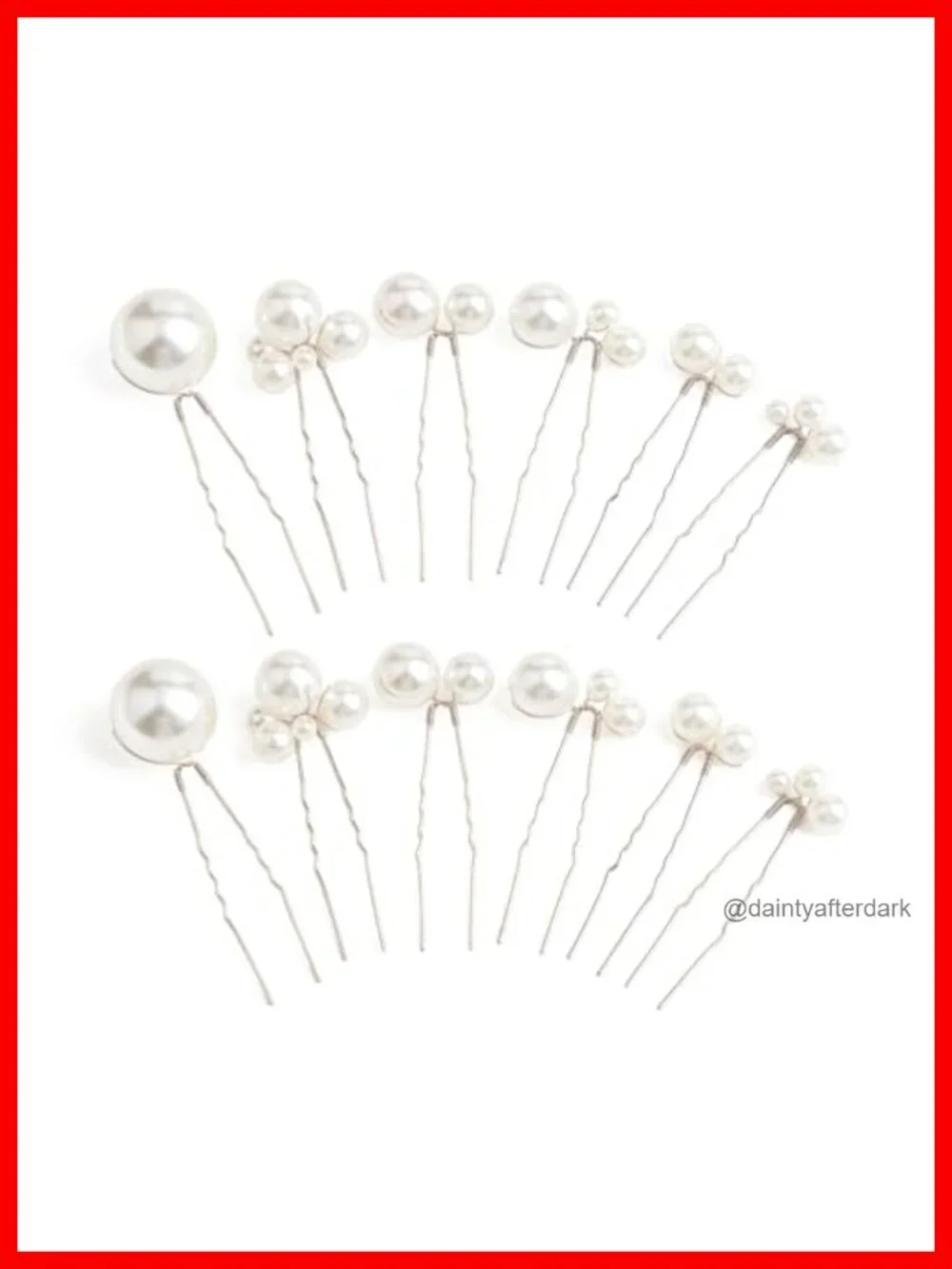 U Shape Pearl Wedding Hair Pins, Set of 12 - Elegant Updo Hair Accessories
